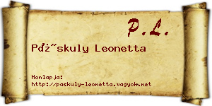 Páskuly Leonetta névjegykártya